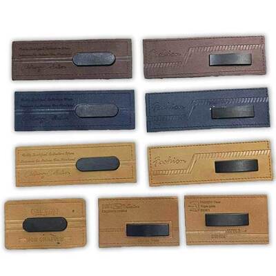 PU Leather Luggage Bag Tag Logo Label With Metal Logo Patch Custom Wholesale Handmade Fashion DIY Gifts Genuine Leather Embossed