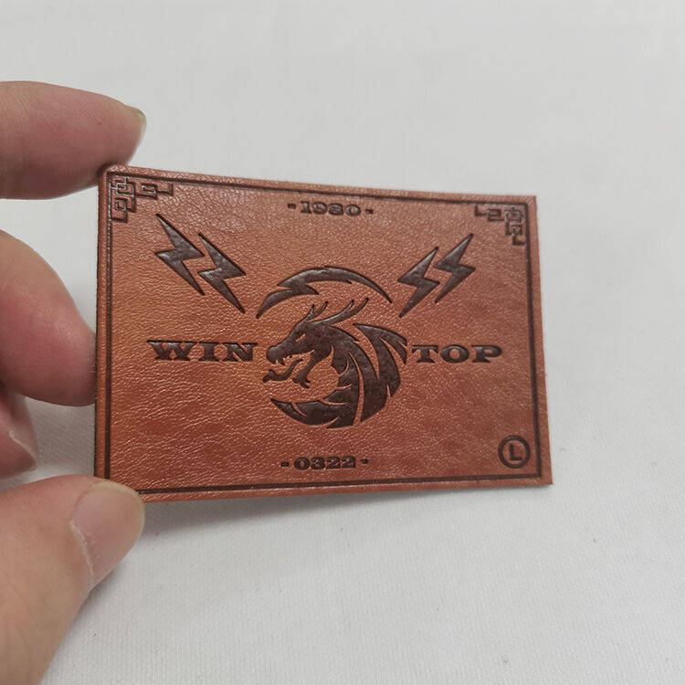 New Design Custom Embossed Logo Faux Leather Labels Stitching Custom Embossed Leather Patches for Garments Leather Badges