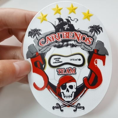 La imagen impresa en el logotipo principal TPU remienda Eco amistoso para el jersey