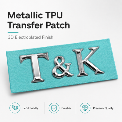 Etiqueta de transferencia de calor de TPU personalizada, parches de transferencia 3D, insignias metálicas impermeables, adecuadas para ropa, bolsos, zapatos, duraderas y fáciles de aplicar