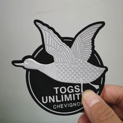 remiendo de encargo de 3D Logo Iron On TPU Jean Jacket Patches Heat Transfer