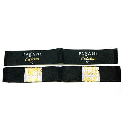 Damasco tejido diseño modificado para requisitos particulares Logo Tag Woven Private Labels para la ropa