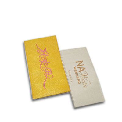 Logo Washable Woven Label Tag de encargo recto para la ropa de las camisetas